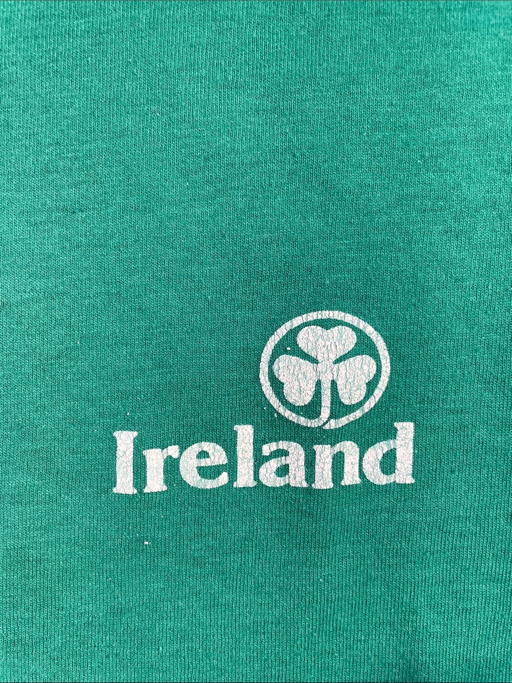 Vintage Emerald Green Ireland Graphic Short Sleeve Tee, soft and broken in